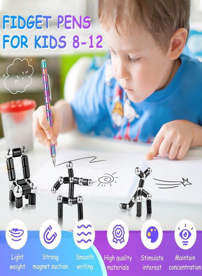 Gretex 2PC Magnetic Fidget Toys for 8-12 Boys & Girls: Decompression Magnetic Metal Toys Middle School Boy Gifts Figette Pen Fidget Toys for Teens Coolest 12 Year Old Birthday Gifts - Image 4